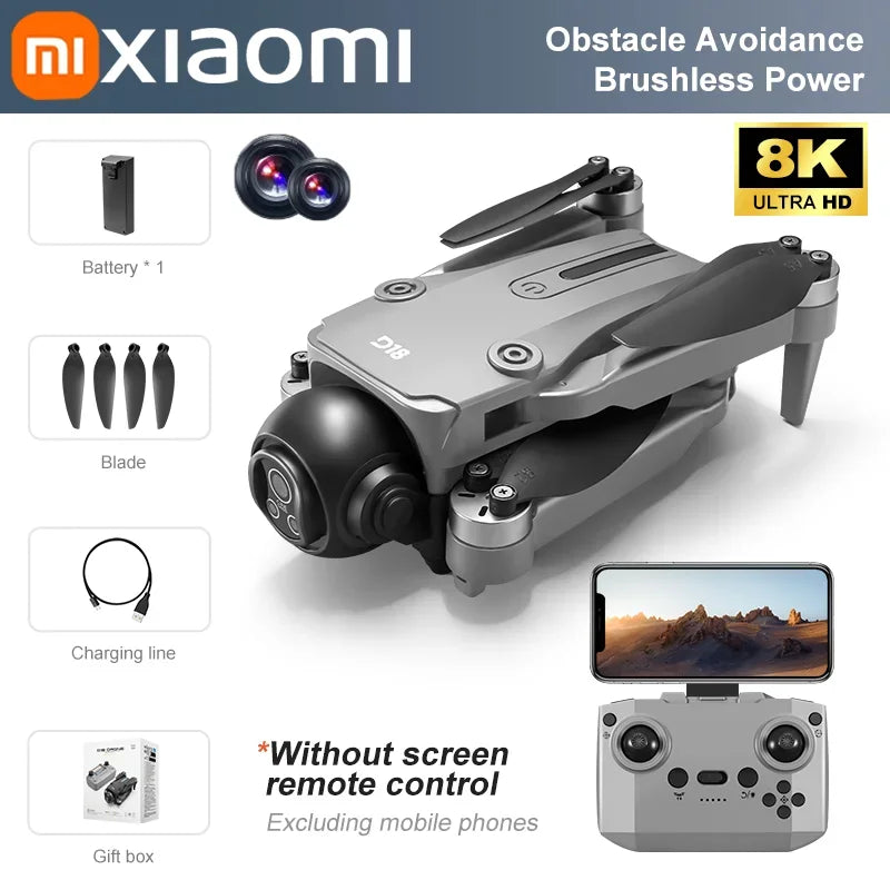 Xiaomi D18 GPS UAV 8K Aerial HD Dual Camera Photography Intelligent Obstacle Avoidance Brushless Power 5G WIFI GPS Return VR UAV