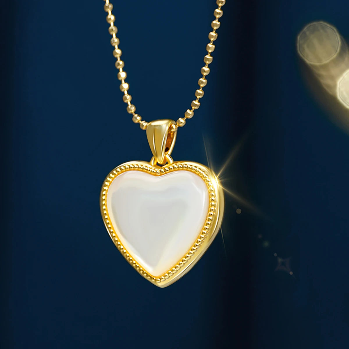 Colar c/ Pingente de Coração de Ágata Natural SZJINAO // 100% Ouro Real 18k au750 Puro Original // Jóias de Ouro com Certificado