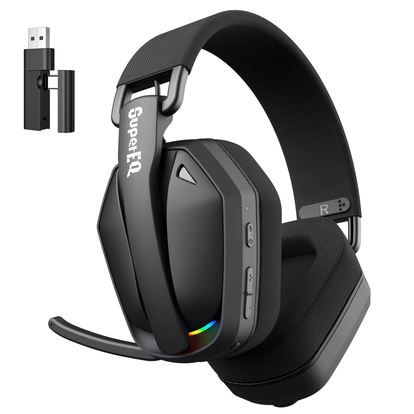 Fone de Ouvido s/ Fio p/ Jogos SuperEQ G19BT // 2,4 GHz, Ultraleve, c/ Bluetooth 5.4 e Microfone para PC/PS5/Xbox, da EKSA Choice