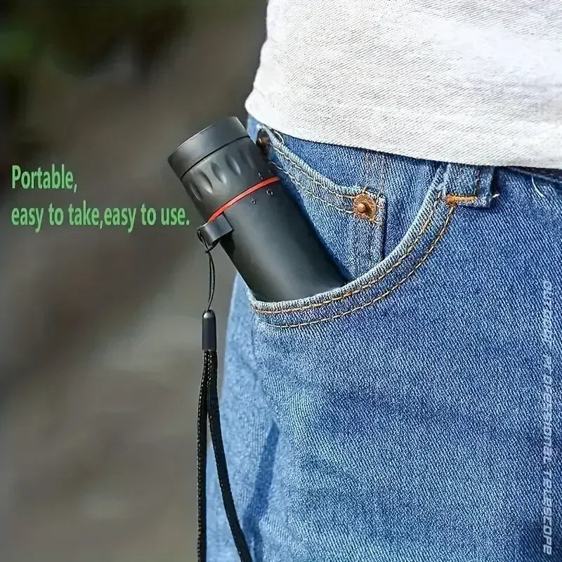 Mini Telescópio Monocular Portátil para Celular HD 2000x25 para Exterior // Telescópio com Suporte para Camping / Caça / Observação de Pássaros