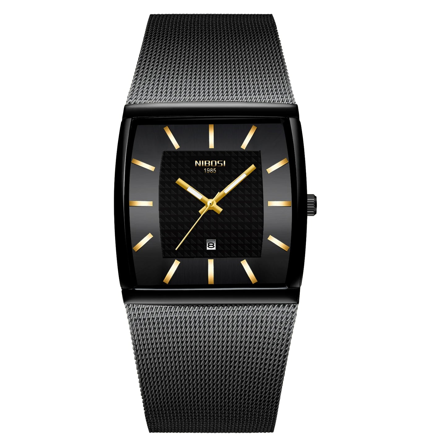 Relógios NIBOSI da Moda p/ Homens // Pulseira de Aço Inoxidável // Relógio Esportivo de Quartzo // Data Ultra Automática // Relógio Casual à Prova d'Água // Relógio Masculino