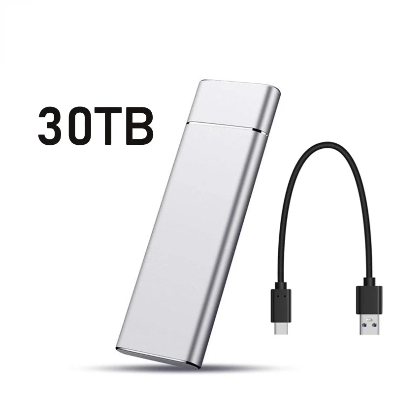 Unidade Externa de Disco Rígido de Alta Velocidade // SSD de 2 TB/20 TB/30 TB c/ Interface tipo C/USB 3.1 // Disco Rígido Portátil p/ PC, Laptop e MAC
