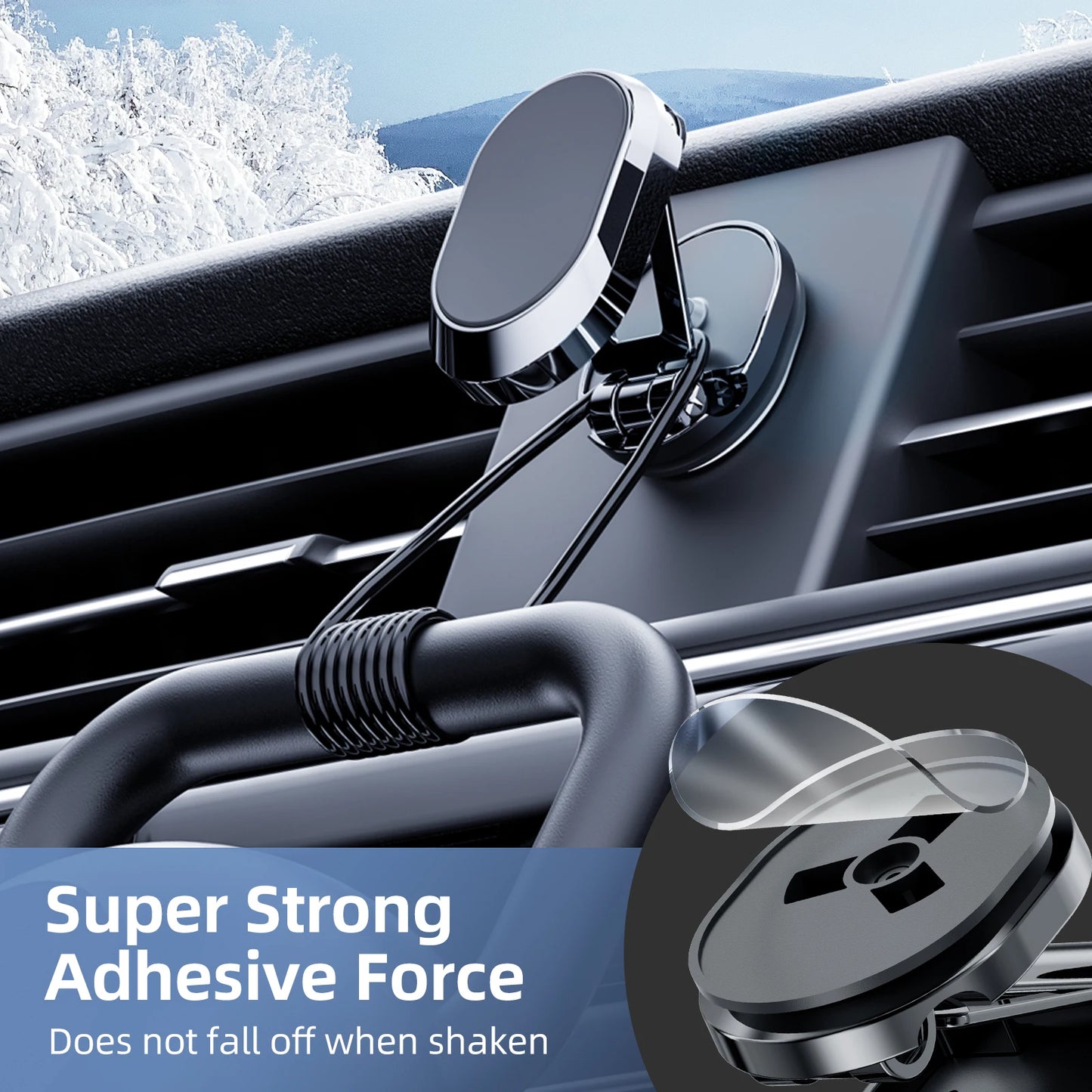 Suporte Magnético p/ Telefone de Carro // Suporte Dobrável p/ Painel // Suporte de Navegação Giratório 360° Graus // Acessórios p/ Carro