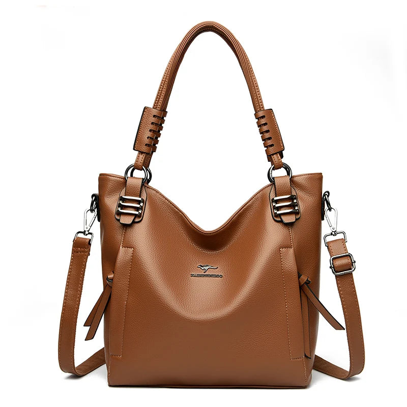 Bolsa de Couro Genuíno Macio de Luxo // Bolsa Mensageiro Transversal de Ombro // Bolsa de Couro de Vaca, Cor Sólida