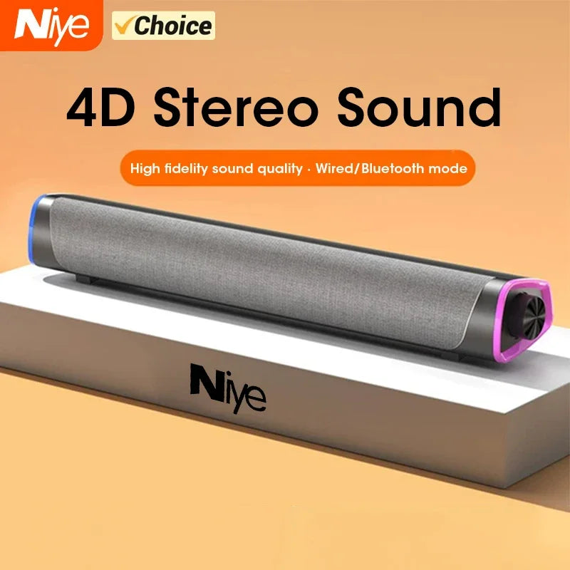Barra de Alto-Falante Estéreo Som Subwoofer Bluetooth // Alto-Falante para Macbook / Laptop Notebook // PC Music Player Alto-Falante com Fio