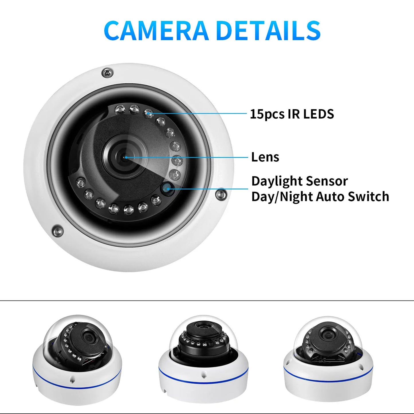 Câmera Gadinan AHD 1080P 720P 5MP // 2,8 mm Lente Dome // Proteção de Segurança // À Prova D'água // Ambientes Externos e Internos // Visão Noturna // Detecção de Movimento // Câmera CCTV