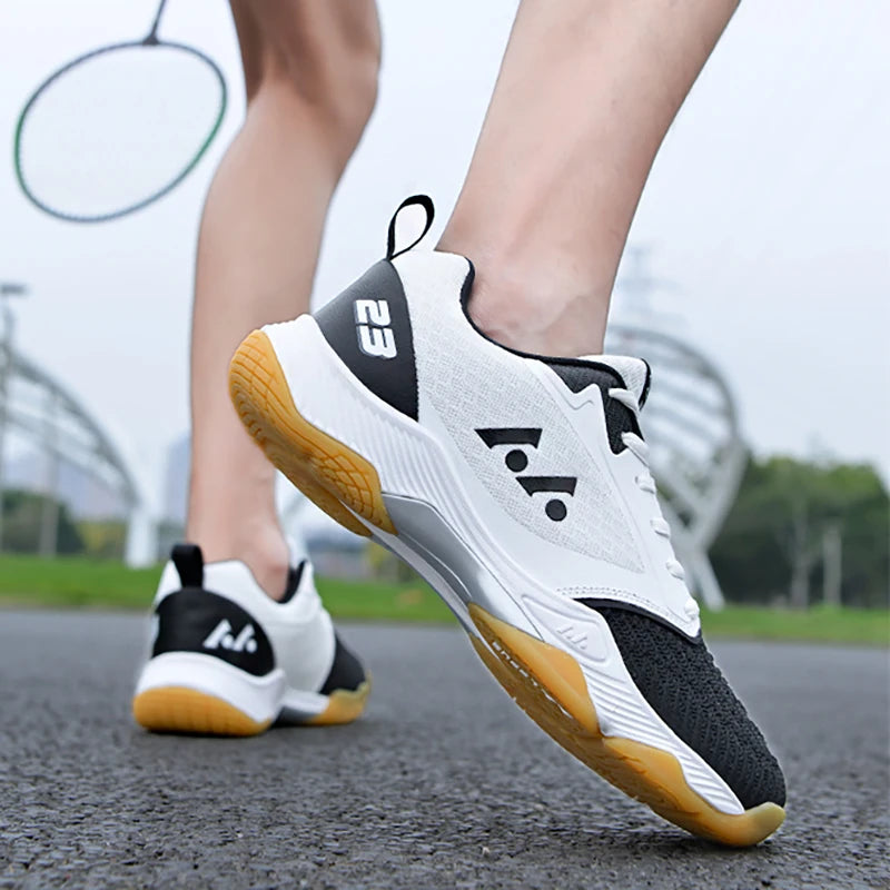 Sapatos Profissionais de Badminton Masculinos // Tênis de Caminhada para Academia // Tênis de Vôlei Masculino // Tênis Esportivo Respirável de Malha