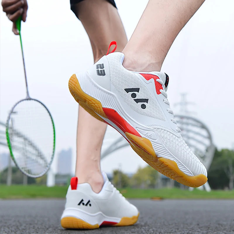Sapatos Profissionais de Badminton Masculinos // Tênis de Caminhada para Academia // Tênis de Vôlei Masculino // Tênis Esportivo Respirável de Malha
