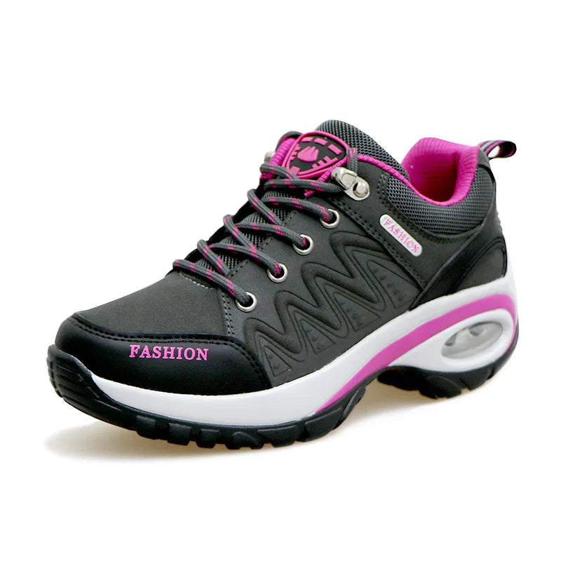 Tênis Esportivo Plataforma Feminino da moda p/caminhadas ao ar livre // Calçados Casuais Antiderrapantes // Tênis de Corrida de Cano Baixo