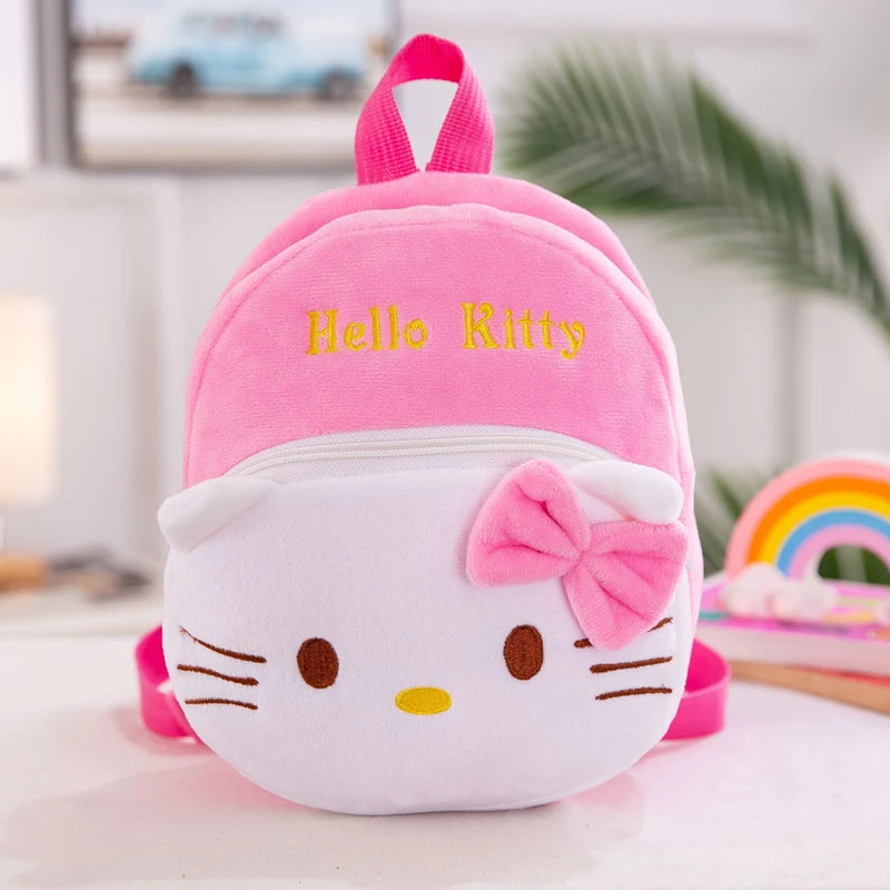 Mochila Sanrio Hello Kitty Anime Mochila de Pelúcia Desenho Animado Mochila Escolar de Jardim de Infância Kawaii Bolsa de Ombro Cosplay Presentes Surpresa