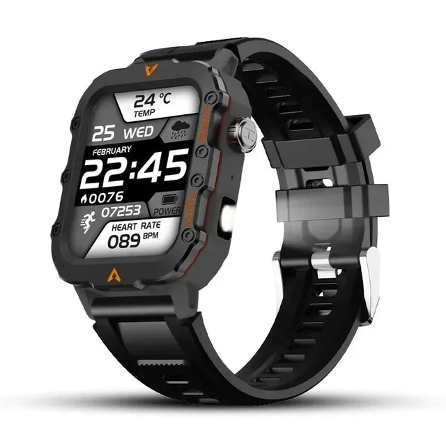 Novo Relógio Inteligente Militar Esportivo 2025 p/ Atividades ao ar livre // Unissex // Com Lanterna LED // Monitoramento de Saúde // 4,40cm, Bluetooth