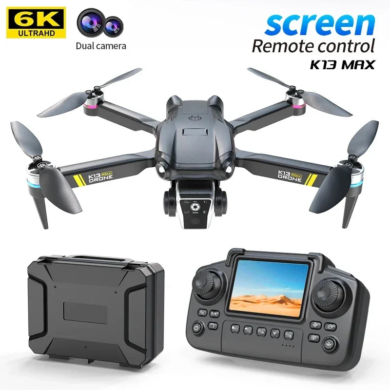 Drone Profissional K13MAX RC 8K HD Câmeras // WIFI FPV // Altura Segurar Gesto // Fotografia // Quadricóptero Dobrável // Tela Controle Remoto GIF