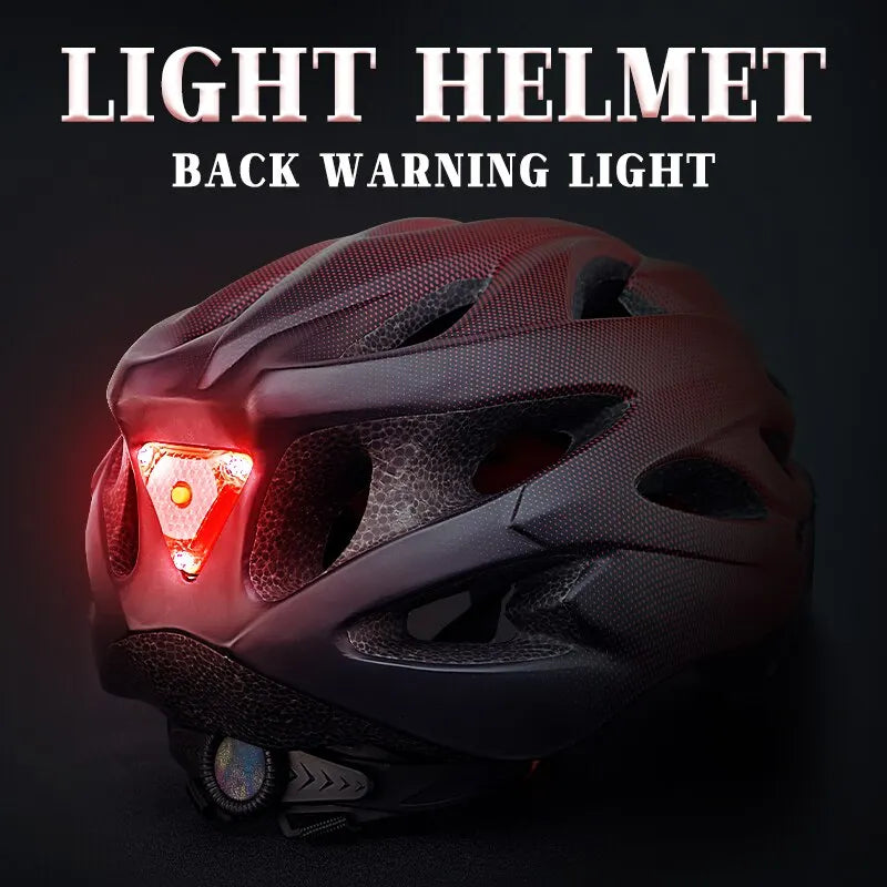 Capacete de Bicicleta com Luz Traseira de LED // Capacete de Ciclismo Adulto // Adequado para 58-62cm // Leve, Respirável, Colorido