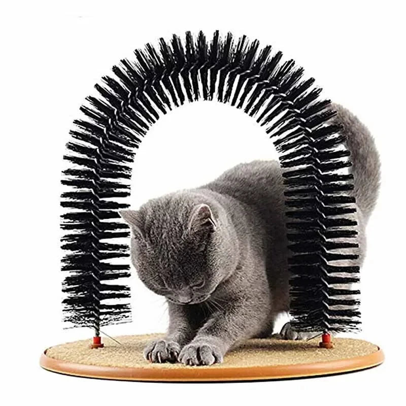 Brinquedo p/ Gatos Arch Self Groome Pamper Feline // Com Escova de Massagem e Escova com Arranhador p/ Gatos // Brinquedo Interativo