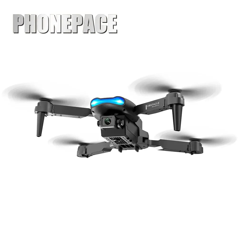 Drone dobrável PHONEPACE E99 Quadcopter c/ Alça de Controle Remoto // Aeronave de Quatro Eixos HD 4K // Fotografia UAV c/ Fixação de Altitude