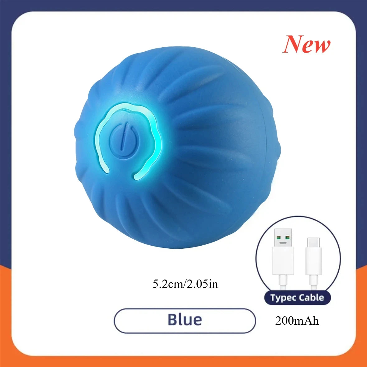 Bola de Brinquedo p/ Cachorro c/ Movimento Automático // Com Rolamento / USB Smarts // Brinquedo Interativo // Bola de Brinquedo p/ Mastigar // Acessórios p/ Cães