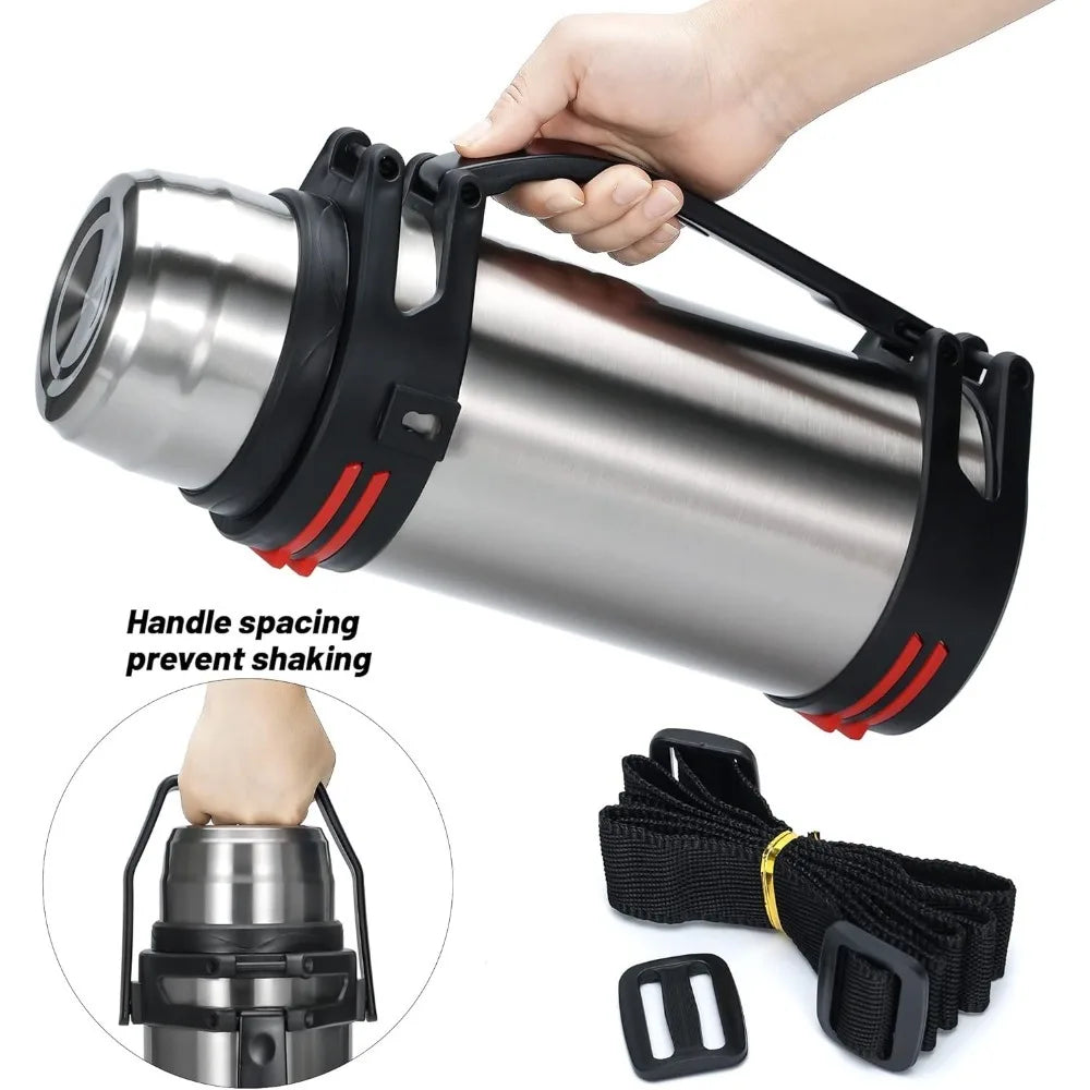 Garrafa Térmica de Aço Inoxidável c/ Grande Capacidade // Garrafa Térmica c/ Isolamento a Vácuo p/ Água // Para Viagens ao Ar Livre // Para Manter Aquecido Também