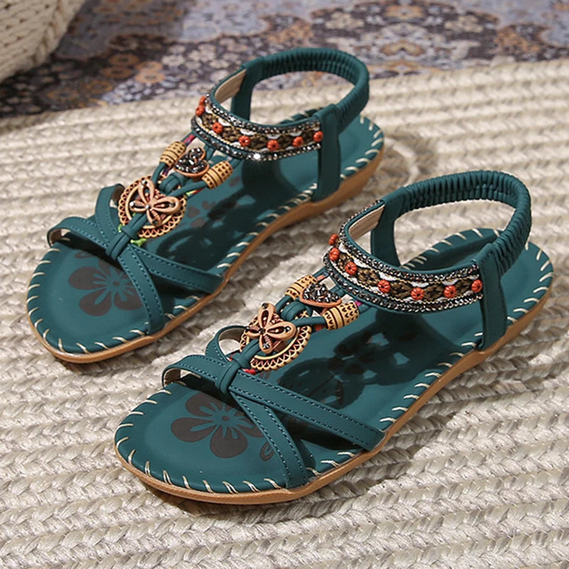 Sandálias Femininas de Verão // Sandálias Macias Femininas Retro // Elegante Calçado Feminino