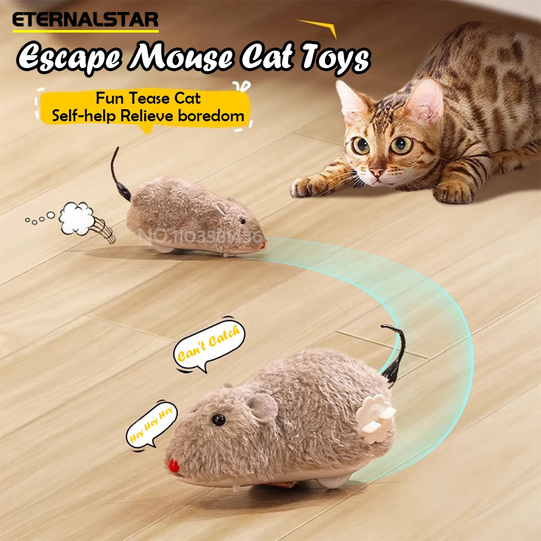 Brinquedos p/ Gatos // Simulação de Rato Mecânico // Sem Pilhas // Duráveis, p/ Ambientes Internos // Brinquedos de Pelúcia Interativos p/ Animais de Estimação