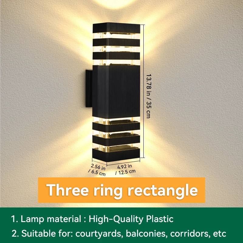 Luminária de Parede Moderna p/ Decoração Externa/Interna E27 // Lâmpadas À Prova d'água // Lâmpada de fachada LED // Decoração Externa/Interna p/ Casa