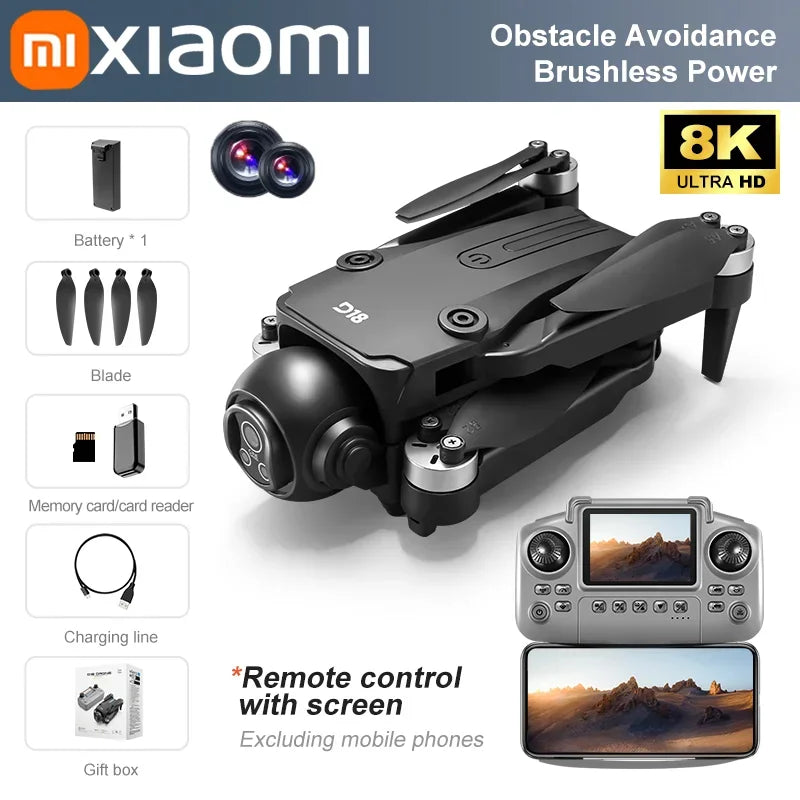 Xiaomi D18 GPS UAV 8K Aerial HD Dual Camera Photography Intelligent Obstacle Avoidance Brushless Power 5G WIFI GPS Return VR UAV