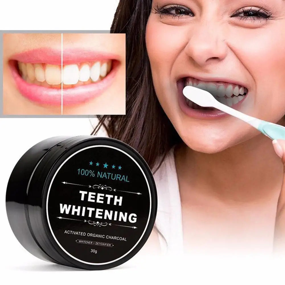 Pó Força B4Z9 Carvão Ativado Orgânico // Clareador Dental Natural 30g // Pó p/ Limpeza dos Dentes // Higiene Bucal,