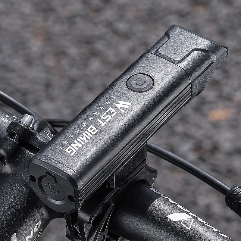 Faróis de Bicicleta Antirreflexo WEST BIKING IPX6 // À Prova d'Água Recarregável // Luz Frontal de Bicicleta MTB LED