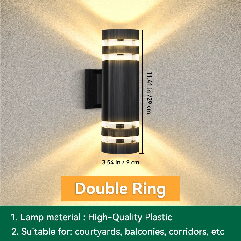 Luminária de Parede Moderna p/ Decoração Externa/Interna E27 // Lâmpadas À Prova d'água // Lâmpada de fachada LED // Decoração Externa/Interna p/ Casa
