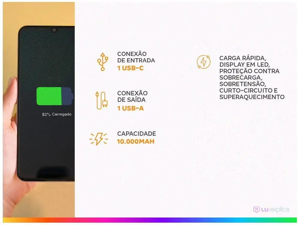 Portable Charger/Power Bank Geonav 10.000mAh PB10K20WSG