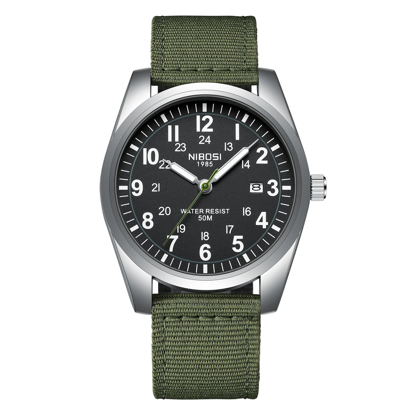 Relógios NIBOSI da Moda p/ Homens // Pulseira de Aço Inoxidável // Relógio Esportivo de Quartzo // Data Ultra Automática // Relógio Casual à Prova d'Água // Relógio Masculino