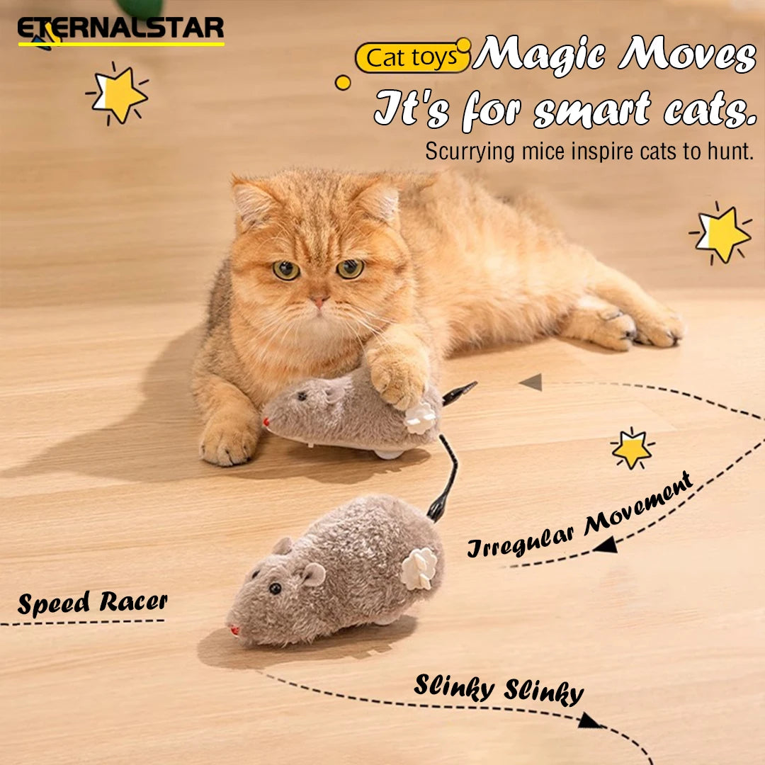 Brinquedos p/ Gatos // Simulação de Rato Mecânico // Sem Pilhas // Duráveis, p/ Ambientes Internos // Brinquedos de Pelúcia Interativos p/ Animais de Estimação