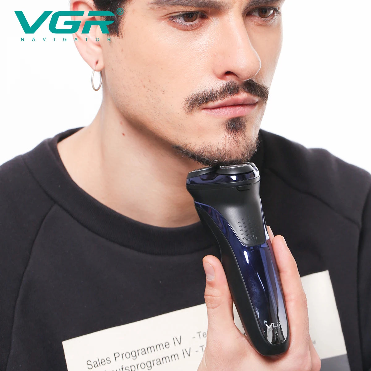 VGR Barbeador Elétrico Máquina de Barbear Profissional Flutuante Aparador de Barba IPX7 À Prova D 'Água Recarregável Barbeador para Homens V-306