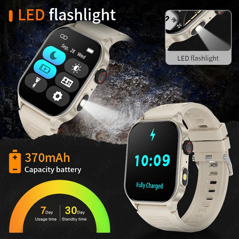 Novo Relógio Inteligente LIGE Unissex // C/ Chamada de Voz por IA e Bluetooth // Monitor de Saúde // Fitness e Esportivo // tela HD de 2,01"