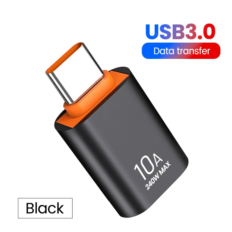 Adaptador USB 3.0 OTG 10A para Tipo C USB // Fêmea para Tipo C // Macho Adaptador de Carregamento Rápido OTG USB C // Para Xiaomi Samsung Laptop PC