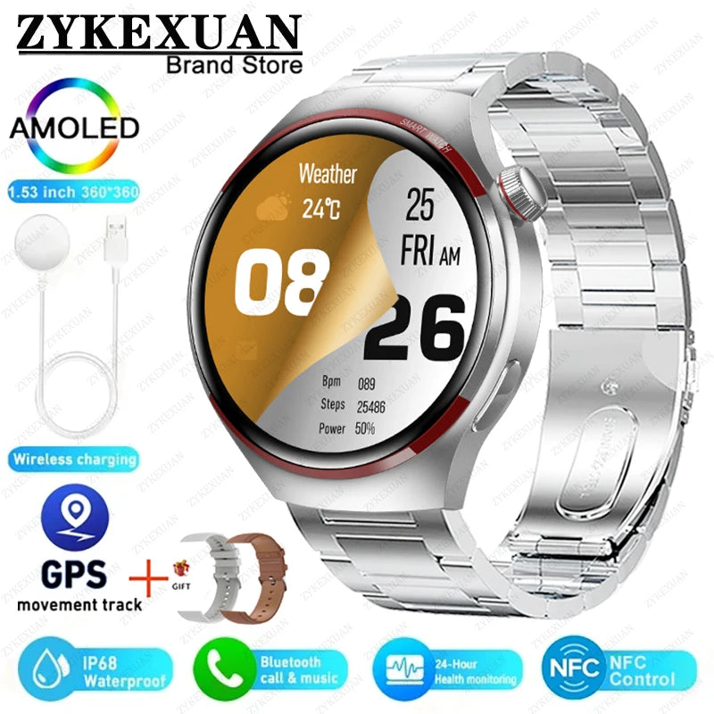 Novo Relógio Inteligente HUAWEI Watch 4 PRO 2025 Unissex // Tela AMOLED HD // Chamada Bluetooth // GPS, NFC // Frequência Cardíaca // Esportivo