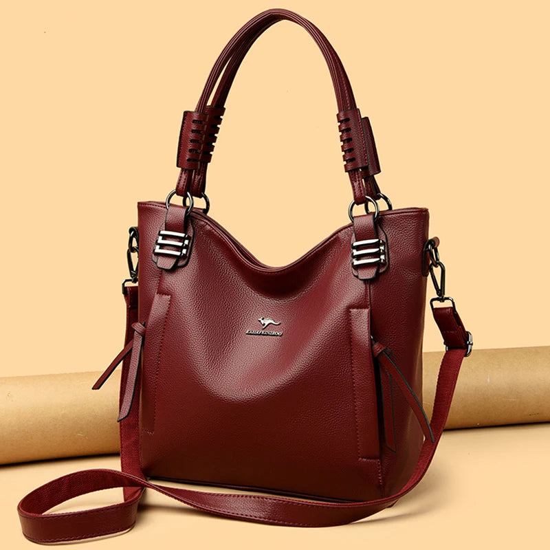 Bolsa de Couro Genuíno Macio de Luxo // Bolsa Mensageiro Transversal de Ombro // Bolsa de Couro de Vaca, Cor Sólida