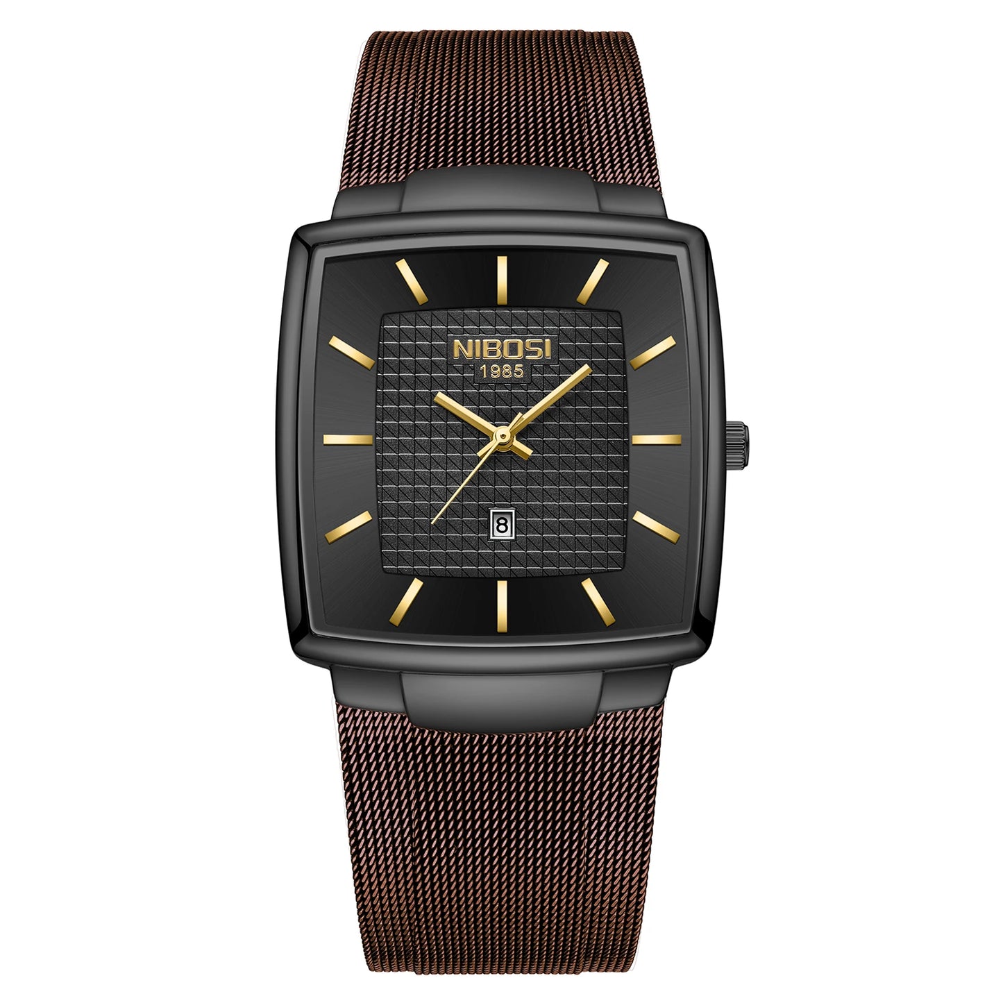 Relógios NIBOSI da Moda p/ Homens // Pulseira de Aço Inoxidável // Relógio Esportivo de Quartzo // Data Ultra Automática // Relógio Casual à Prova d'Água // Relógio Masculino