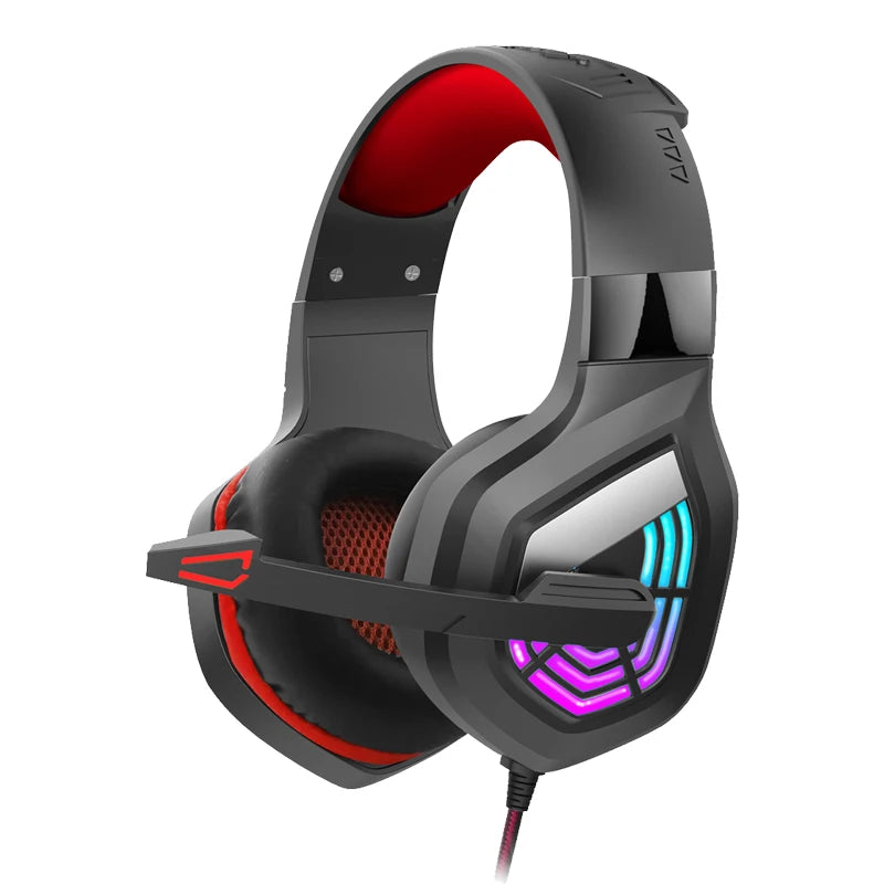 Fone de Ouvido para jogos G7 // Microfone c/ Cancelamento de Ruído // Som Surround, 3,5 mm // Luzes LED com Fio // Fone de ouvido para Jogos // PC e Laptop