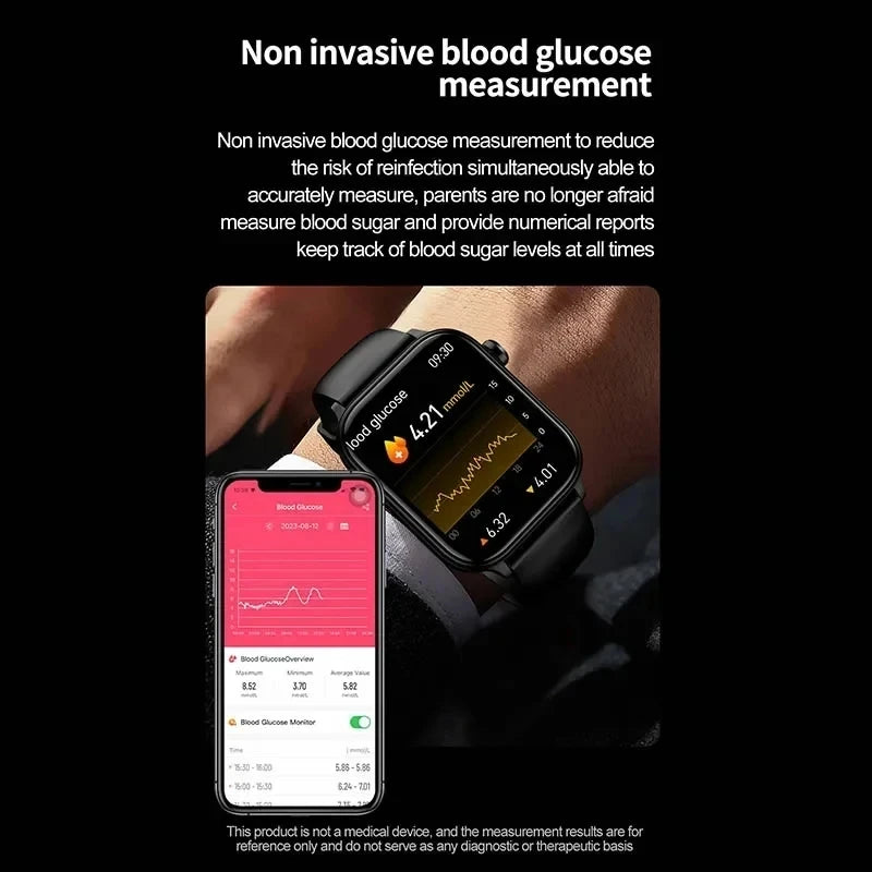 Novo 2025 ECG+PPG Relógio Inteligente de Grau Médico Feminino // Açúcar no Sangue // Lipídios no Sangue // Ácido Úrico // Rastreador de Saúde Menstrual // Smartwatches
