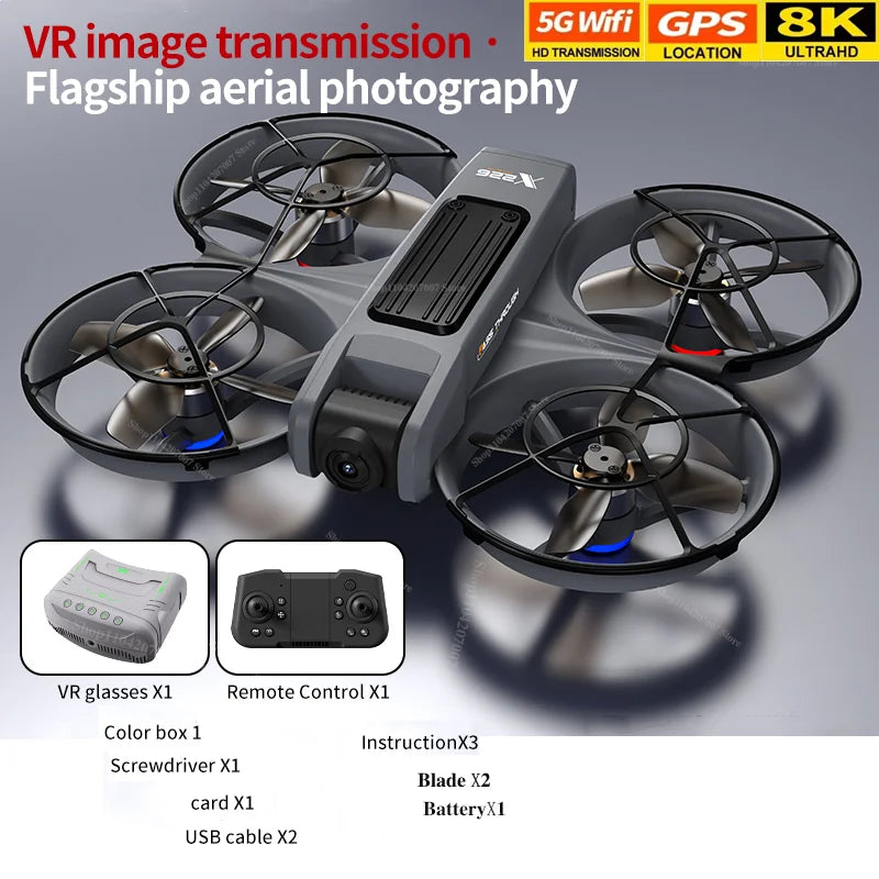 NOVO Drone X266 Original 8K WIFI / GPS // Fotografia Aérea Profissional HD // Controle Remoto Aeronave // HD Câmera Dupla // Quadricóptero Brinquedo UAV