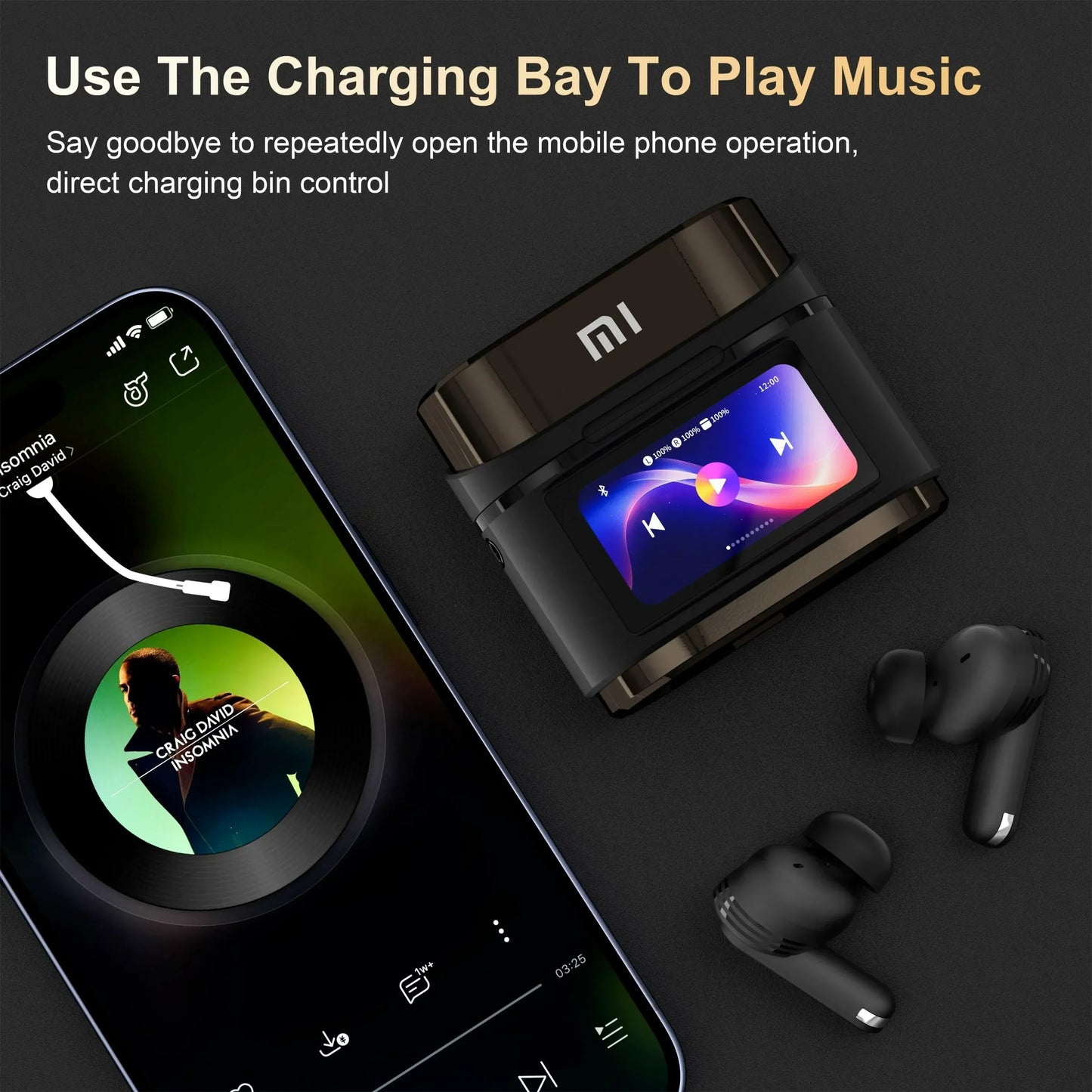 Fones de Ouvido Bluetooth Xiaomi True Wireless BD2 ANC // Com Cancelamento de Ruído // ENC c/ Display Digital e Microfone Integrado // Fones de Ouvido Estéreo de Alta Fidelidade