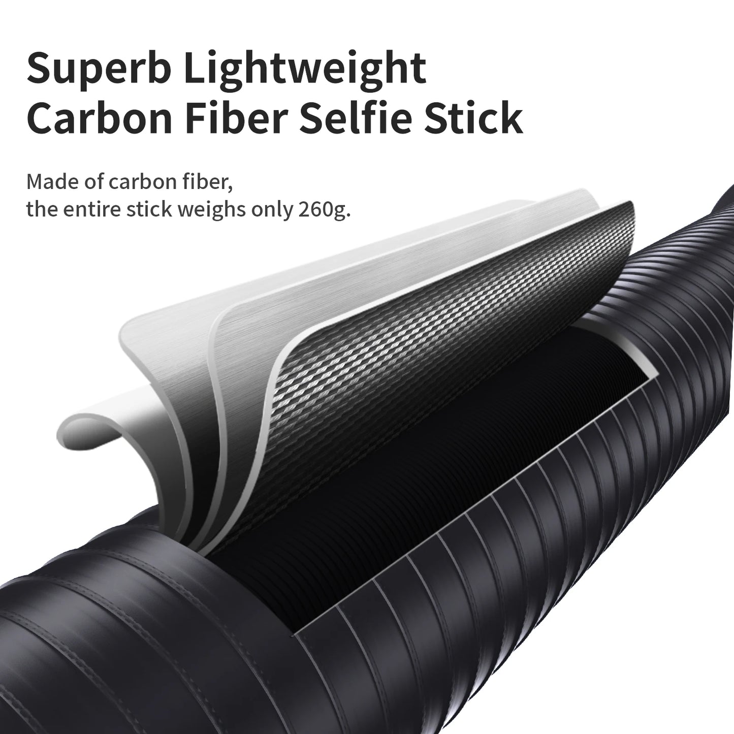 Bastão de Selfie Invisível aMagisn 3M // Monopé Estendido de Fibra de Carbono // Bastão longo de 3M