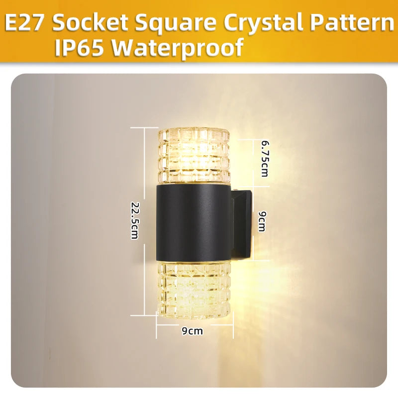 Luminária de Parede Moderna p/ Decoração Externa/Interna E27 // Lâmpadas À Prova d'água // Lâmpada de fachada LED // Decoração Externa/Interna p/ Casa