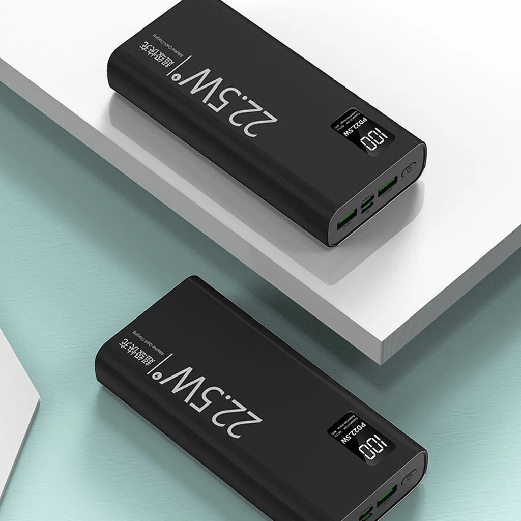 Power Bank 20000mAh Portátil com Tela LCD // Carregamento Rápido e 2 Saídas USB p/ Celular, Tablet e Viagem