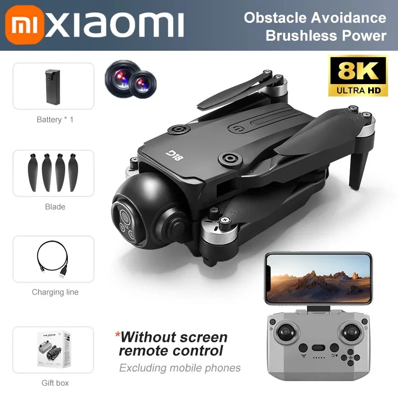 Xiaomi D18 GPS UAV 8K Aerial HD Dual Camera Photography Intelligent Obstacle Avoidance Brushless Power 5G WIFI GPS Return VR UAV