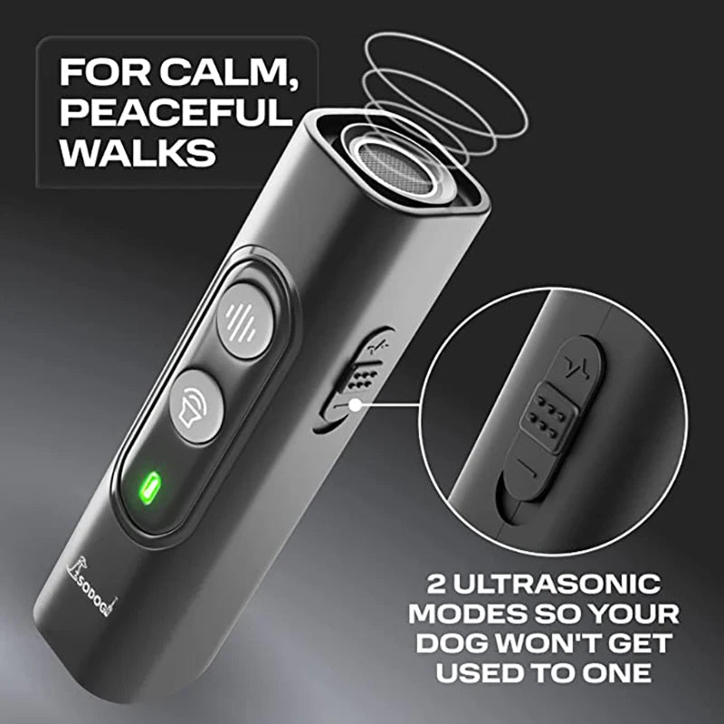 ABQP Ultrasonic Pet Dog Repeller Anti Barking Stop Bark Training Device Repelentes de treinamento para cães de alta potência com USB recarregável