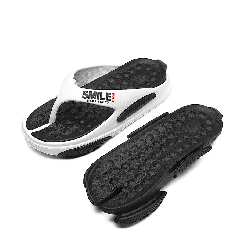 Sandálias de Praia Antiderrapante Masculinas Flip Flops ao Ar Livre // Chinelos Internos de Massagem c/ Sola Grossa Super Confortável