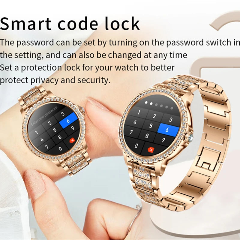 Smartwatch Relógio Inteligente 1.32 " AMOLED 360*360 Tela HD 2024 // Nova Moda Feminina Bluetooth // Chamada / Esportes / Fitness // Pulseira de Diamante // Belíssimo!!!