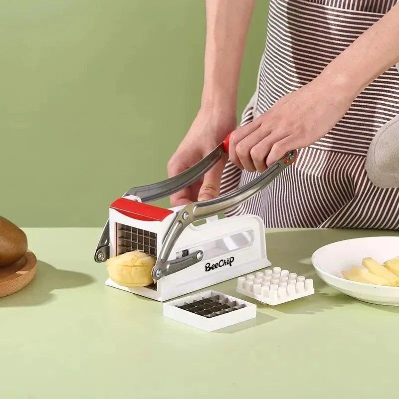 Máquina de Corte de Batata Multifuncional de Aço Inoxidável // Corte Manual de Vegetais // Ferramenta de Corte de Batata, Pepino, Frutas e Legumes