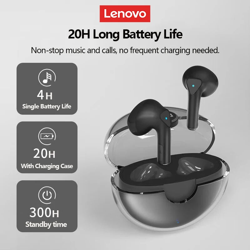 Fones de Ouvido s/ Fio Bluetooth Lenovo LP80 Choice // Bateria de Longa Duração, À Prova D'água // Som Estéreo HIFI // Esportivo // Com Microfone